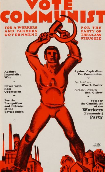 âVote Communistâ poster with art by Hugo Gellert, 1924